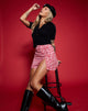 Immagine di Sheny Mini Gonna in Ditsy Butterfly Pesca e Rosso