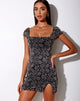 Immagine di Verga Mini Dress in Broccato Grigio Flock