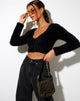 Immagine di Vima Cardigan cropped in maglia nero