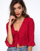 Immagine di Vinequa Top in Mini Diana Dot Rosso e Nero