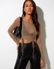 Immagine di Vinta Crop Top in rete Taupe