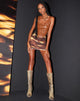 Immagine di MOTEL X IRIS Wawi Crop Top in PU Chocolate