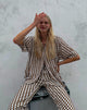 Immagine di Fresia Shirt Dress a scacchiera diagonale Tan e avorio
