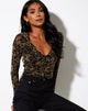 Immagine di Wesley Top in maglia nera Tan Dragon Flock