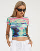 immagine di Wityra Crop Top in Multi Blur Orb Navy