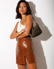 Immagine di Wren Mini Gonna in PU Croco Brown