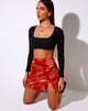 Immagine di Wren Mini Skirt in Dragon Flower Red e Gold