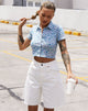 Immagine di Wuma Cropped Shirt in Flower Power Blue