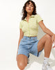 Immagine di Wuma Cropped Shirt in verde Geo Retro
