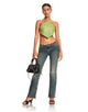 immagine di Tinimi Crop Top in Drape Sequin Verde Lime