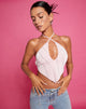 immagine di Domre Crop Top in rosa baby con borchie d'argento e hotfix