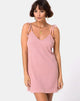 Immagine di Yellav Slip Dress in maglia a costine rosa