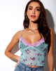 Immagine di Yenika Crop Top in Lilla Rosa Khaki con Pizzo