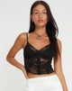immagine di Yenko Crop Top in pizzo nero