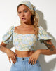 Immagine di Yuja Crop Top in lavato pastello floreale