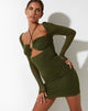 immagine di Yuvila Bodycon Dress in Mesh Khaki