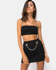Immagine di Zenda Gonna Bodycon in nero con catena d'argento