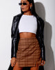 Immagine di Zila Mini Gonna in Marrone Check