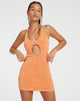 Abito Bodycon Zione con fibbia diamantata arancione