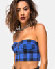 Immagine di Zipshi Cropped Top in Tartan Blue