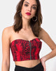 Immagine di Zipshi Crop Top in Rosso Serpente