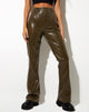 Immagine di Zoven Flare Trousers in Croc Pu Dirty Khaki