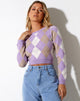 Immagine di Zuki Jumper in Argyle Lilac Cream e Tan