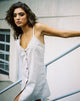 Immagine di Esana Slip Dress in Plaid Tonale Almond