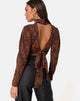 Immagine di Jasty Crop Top in Crinkle Ditsy Leopard Orange