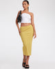 immagine di Magata Midi Skirt in Jersey Plise Mustard