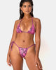 Immagine del top bikini Talia in rosa serpente