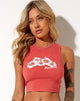 Immagine di Vasque Gilet Top in Lycra Rosso Hibiscus Paradise