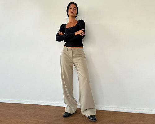 PANTALONI A GAMBA LARGA