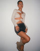 immagine di Rajina Cut Out Long Sleeve Top in Latte di Cocco