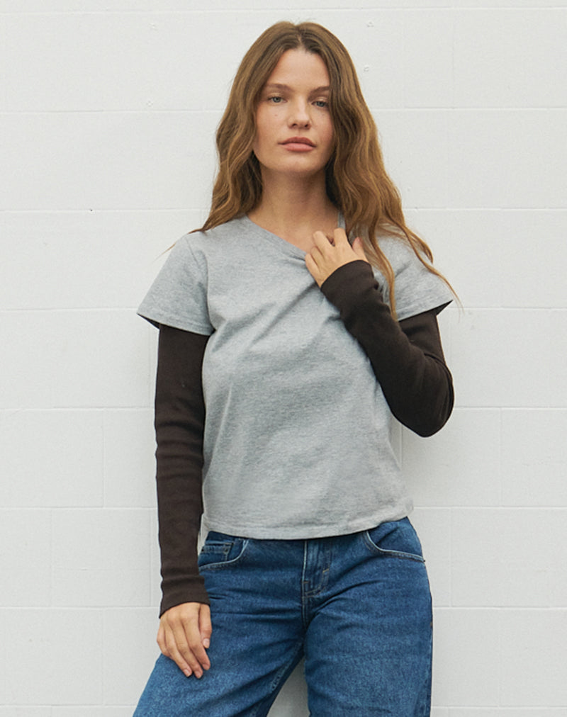 Immagine di Clio Baggy Tee in Grey Marl