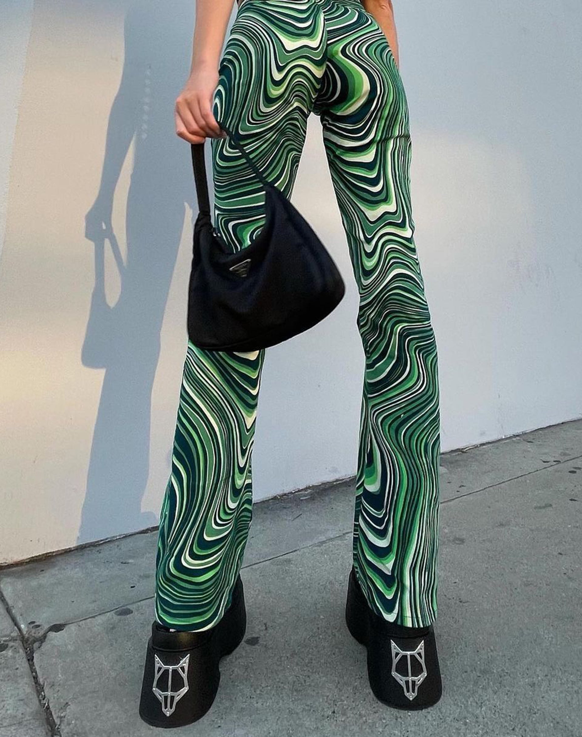 Immagine del pantalone Coban in verde increspato anni '70