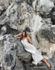 immagine di Padil Midi Dress in raso perlato avorio
