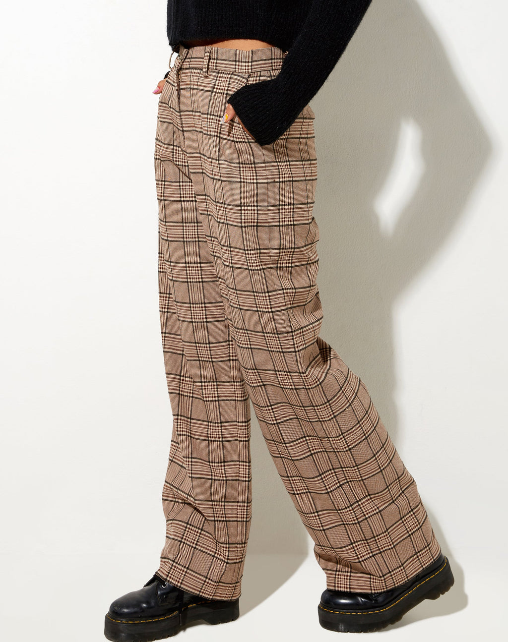 Pantaloni Abba in marrone check