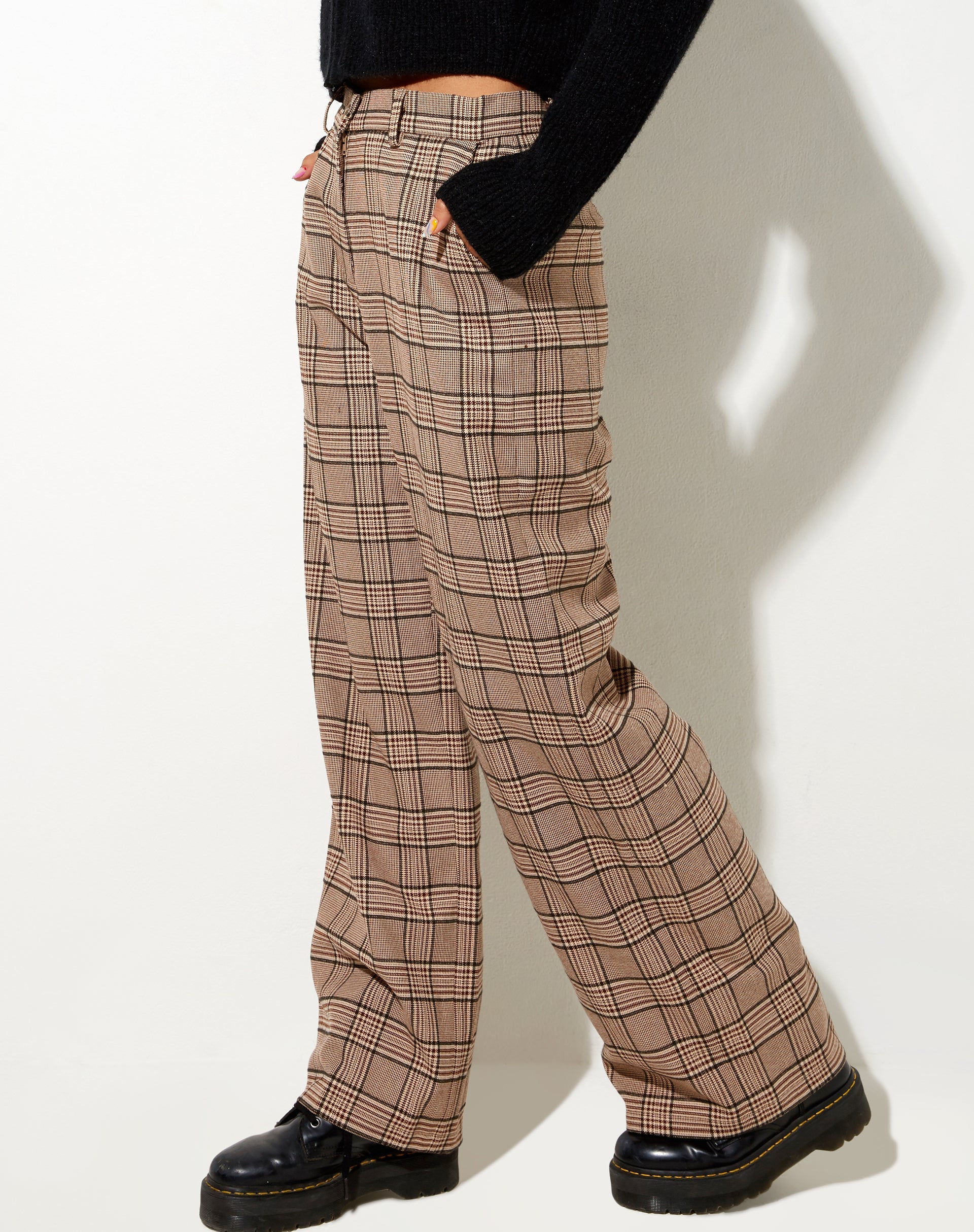 Immagine di Abba Pantaloni in Check Brown
