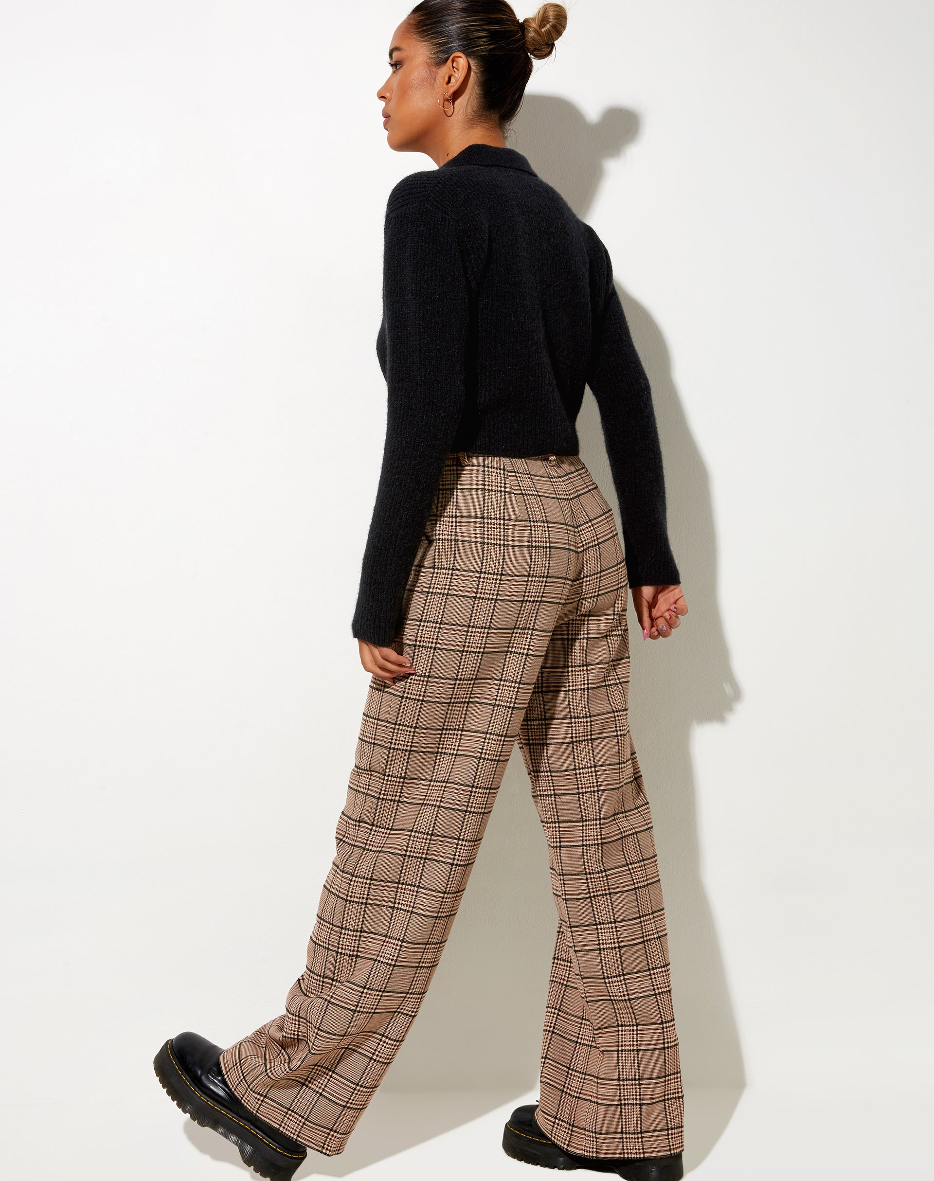 Immagine di Abba Pantaloni in Check Brown