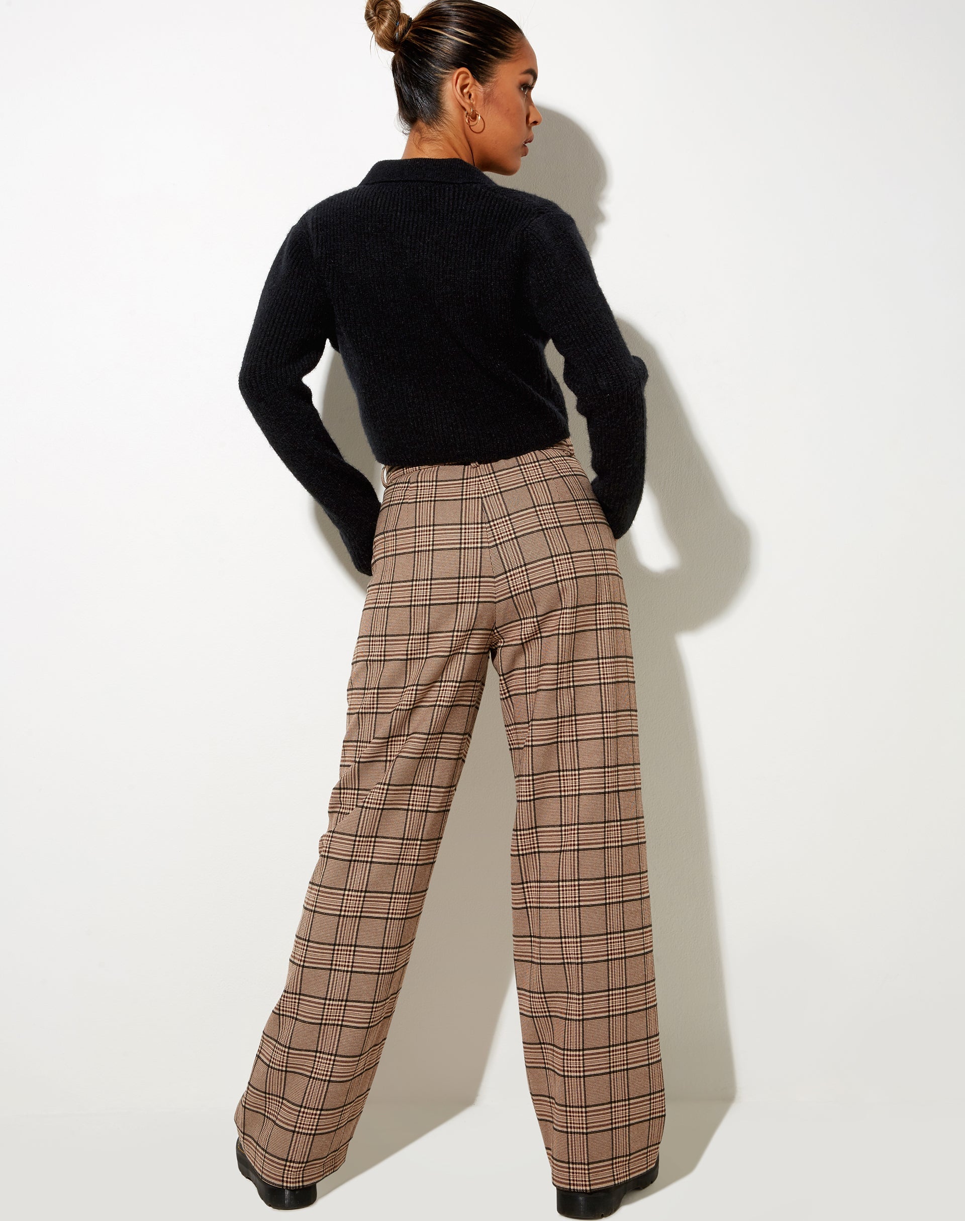 Immagine di Abba Pantaloni in Check Brown