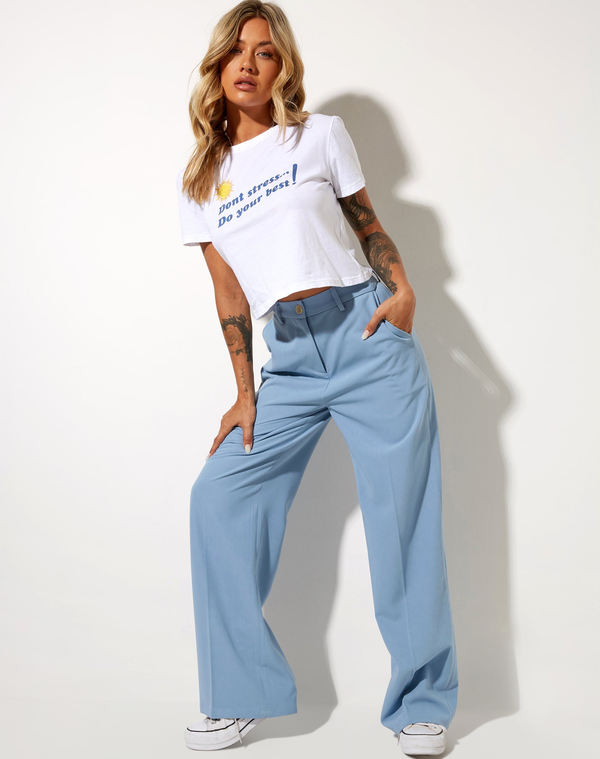 Immagine di Abba Pantaloni a gamba dritta in blu sartoriale