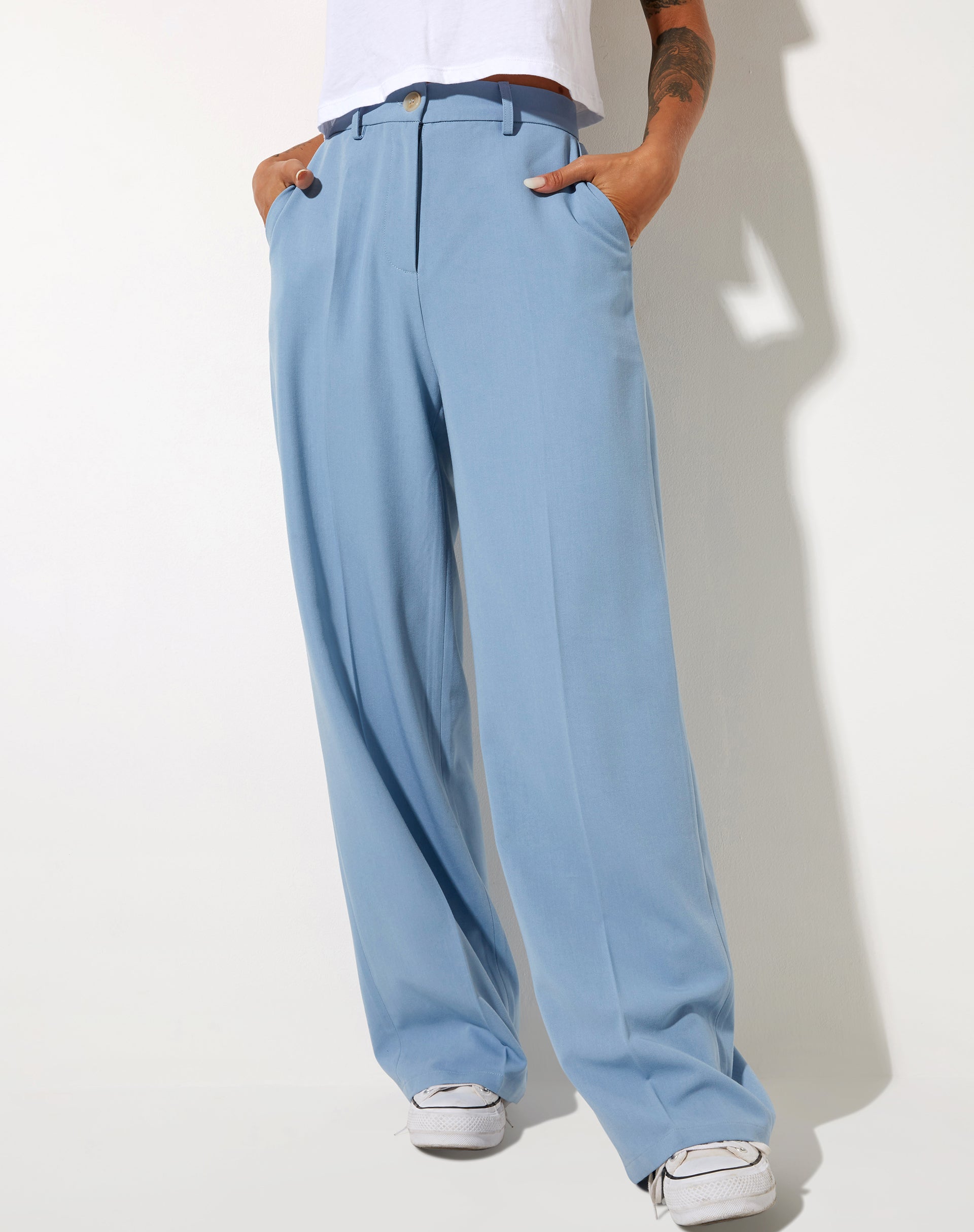 Immagine di Abba Pantaloni a gamba dritta in blu sartoriale