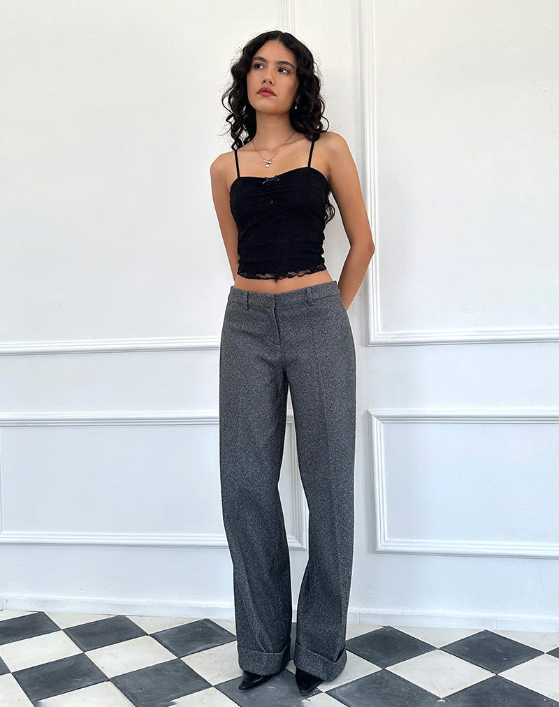 Immagine di Abdel Pantaloni sartoriali in finta lana grigio carbone