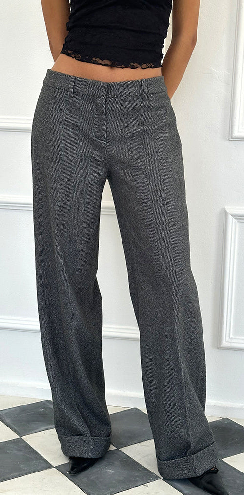 Immagine di Abdel Pantaloni sartoriali in finta lana grigio carbone