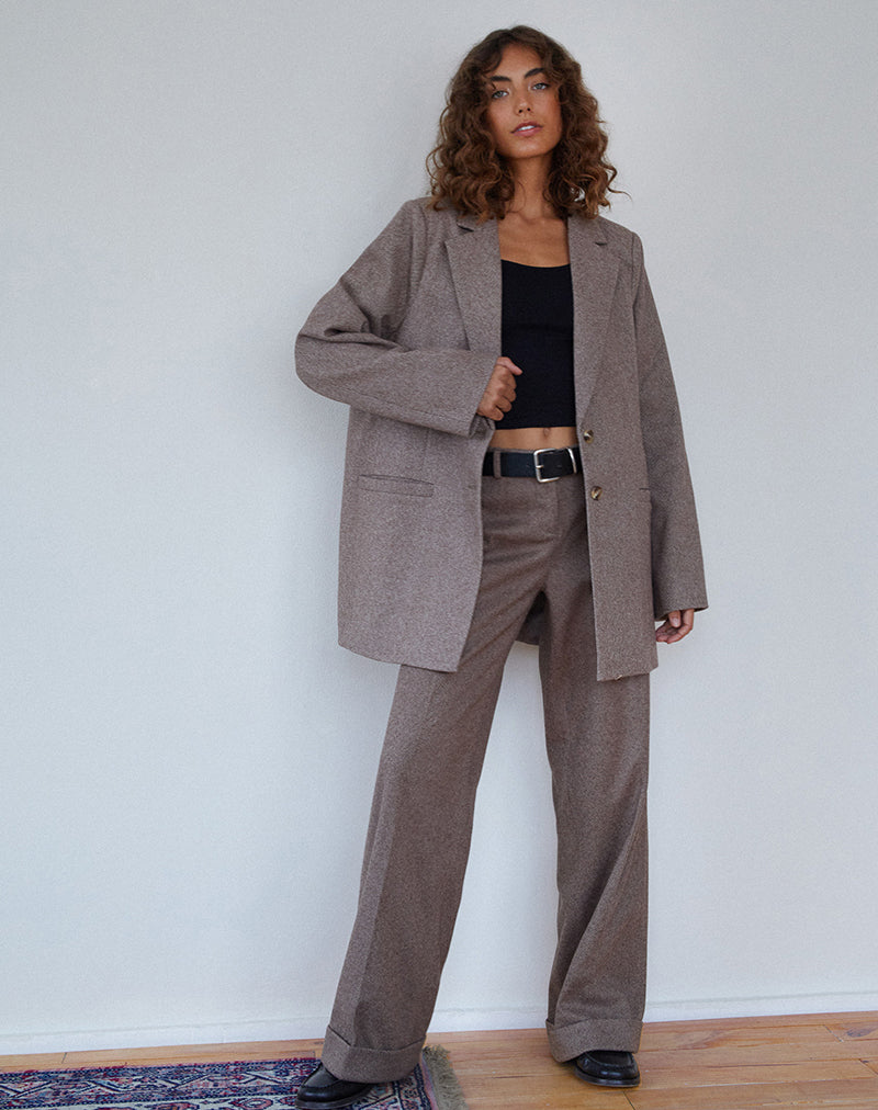 Immagine di Abdel Pantalone sartoriale in finta lana in noce