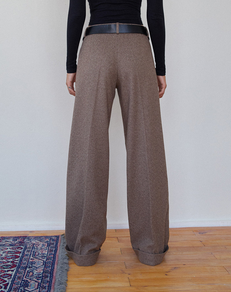 Immagine di Abdel Pantalone sartoriale in finta lana in noce