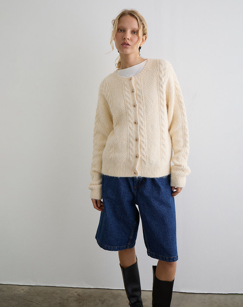 Immagine di Aceso Cardigan in maglia a spazzole Avorio