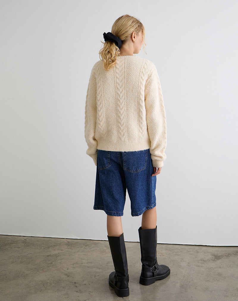 Immagine di Aceso Cardigan in maglia a spazzole Avorio