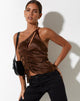 immagine di Adiba Crop Top in Satin Brown